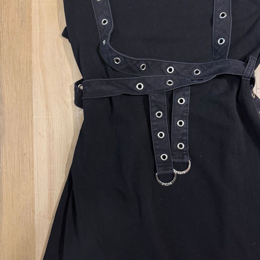 Tripp NYC Black Sleeveless Studded Mini Dress Sz M Y2K Mall Goth Alt Punk Dark - Picture 2 of 7